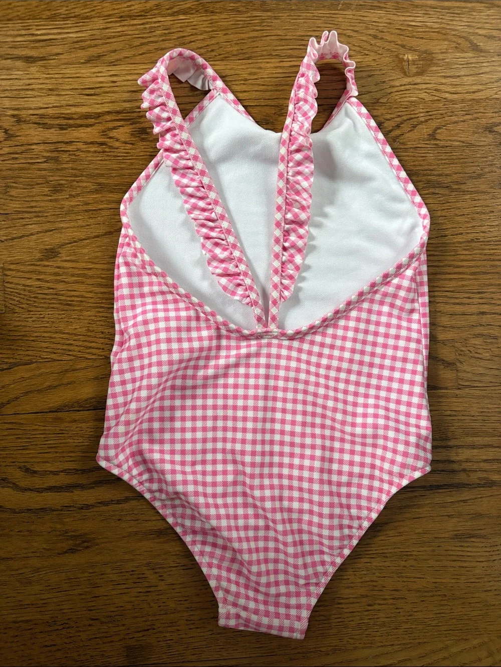 Ralph Lauren Pink Gingham Girls One-Piece Swim Suit